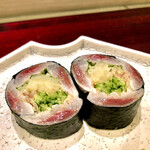 島津 - 鰯の巻物　シャリ無しでガリに胡瓜に茗荷に胡麻　これは美味しい