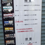 ラーメン二郎 - メニュー＆麺量