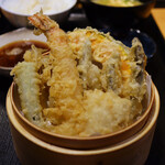 天ぷら海鮮米福 - 季節の天ぷら定食(1,090円)