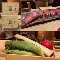 肉屋 田中 - カウンターには立派な食材がズラッと