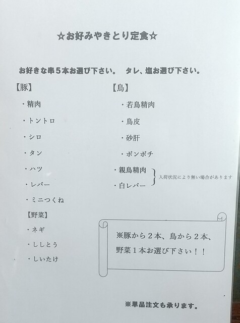 やきとりの一平 學亭 - メニュー