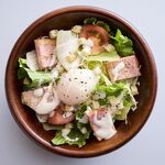 Grilled bacon salad with caesar dressing