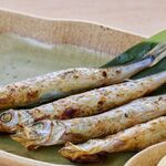 Grilled capelin with roe