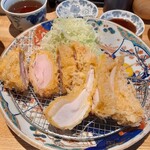 とんかつ七井戸 - 天城軍鶏チキンカツ定食1900円