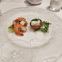 サバティーニ・ディ・フィレンツェ 東京店 - 20220614前菜(小麦と季節魚介のサラダ仕立て)