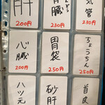 人形町 おゝば - 串メニュー