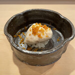 登喜和鮨 - 佐渡産の真河豚白子と自家製三年唐墨