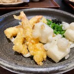 花雷 - 海老天と揚餅のぶっかけ②