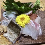 立呑み 魚椿 - お刺身五種盛り合わせ