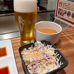 Kiwamiya - 生ビール（中）600円、セット350円