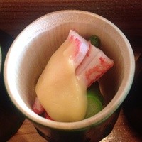 京かのこ - Ｈ25.03　【先付け（口取り、八寸）】蟹・アスパラ