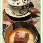 琵琶湖畔 おごと温泉 湯元館 - 湯元館名物、豚の角煮をとろとろのじゃがいもで！