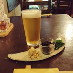 インディ庵 - 生ビール＆お通し3種
