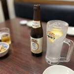 金太郎 - 準備運動のレモンサワー¥460(私)とノンアルビール¥440(同期)
