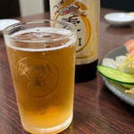 金太郎 - ◯ノンアルコールビール　　グラスに金太郎印♪