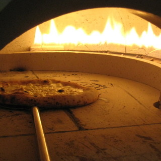 Authentic stone oven baked pizza