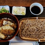 手打そば やまと - ミニ生ゆば天丼、もりそばのセット