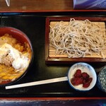 そば処 若松屋 - 日替わり(ミニカツ丼、もりそば)。