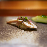 天寿し - 5.しめ鯖茗荷と羅臼昆布