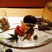 大宮 寿司 いし山 - しめ鯖の醤油漬け他お造り