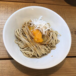 The Noodles & Saloon Kiriya - "和え玉 かまたま"250円♪これまたパッツパツ麺で、タレと卵が良く合ってて麺本来の味を楽しめます。