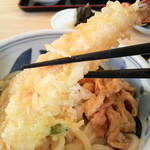 結々亭 - 海老の天ぷら。