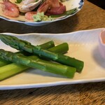 独酌　三四郎 - 地物アスパラ