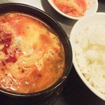 Kudara Karubi - 純豆腐チゲ定食＠500円