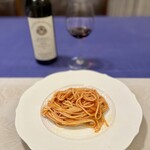 Giacomo Caffè - Saluzzo で食べた Tagliatelle con La Bagna del D'iau を想像しながら自分で作った Spaghetti al ragù di pomodolo