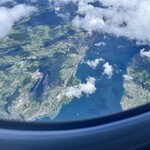 Giacomo Caffè - スイス上空から。空気が澄んでいるので雲の影が地上に映っている