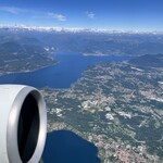 Giacomo Caffè - ミラノ・マルペンサ空港を離陸。眼下にマッジョーレ湖が広がる