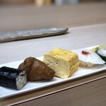 Sushi Ooshio - ◆カッパ巻き、稲荷、玉、蕪、山芋巻き・・このセット何気に気に入りました。^^