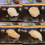 幸寿し 本店 - 赤イカ　白海老　鯛の昆布締め　マゴチ