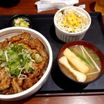 Sumiyaki Butadon Shingen - 豚丼 ロース 大盛り+セット