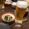 まるう商店 - 料理写真:お通し350円、生ビール590円