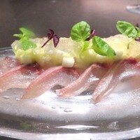 十皿 - イサキのカルパッチョ　長芋山葵漬け