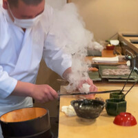 登喜和鮨 新発田本店 - 黒ムツは直前熱した鉄串で皮目を炙ります！