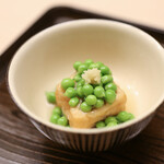 片折 - スナップ豌豆と揚げ豆腐☆