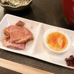 手打そば なか井 - 鴨ロース・瓢亭玉子