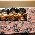 島津 - 鮟肝と奈良漬けの細巻