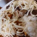 イモキン - 健膳チキンカレーと健膳カレーのあいがけ　チーズトッピング