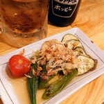 国民酒場じぃえんとるまん - 夏野菜の焼き浸し280円