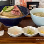 クリーミーTonkotsuラーメン 麺家 神明 - 昆布水つけ麺,塩,1000円。神明安城店(愛知県安城市)食彩品館.jp撮影