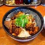 Ikkyuu - セットのミニチャーシュー丼　＋290円。ミニ杏仁豆腐もついてきます。お得です。