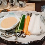 本格和食 個室居酒屋 邸の庭 - ★★★コース 4100円 野菜スティックはコースには珍しいので嬉しかった！