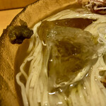 富士松 - 氷入りキンキンに冷えたスープに柚子胡椒も付いてます