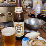 浜茶屋 やましょう - 「キリン零ICHI」@400  焼きハマグリでグイッと。