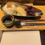 笛吹川温泉　坐忘 - 水菓子　信玄あいす・桃・ぶどう