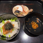 笛吹川温泉　坐忘 - 湯斗　焦がし湯・煮穴子と枝豆ごはん