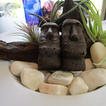 プレゼンテ スギ - 食べられなそうで食べられる（バターの代わりに猪ラードを用いた竹炭とマテバシイ入りモアイ像フィナンシェ）